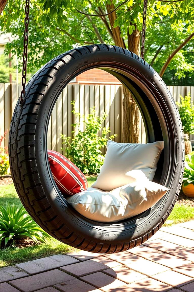 Tire Swing with Cushions - 25 Tire Swing Ideas