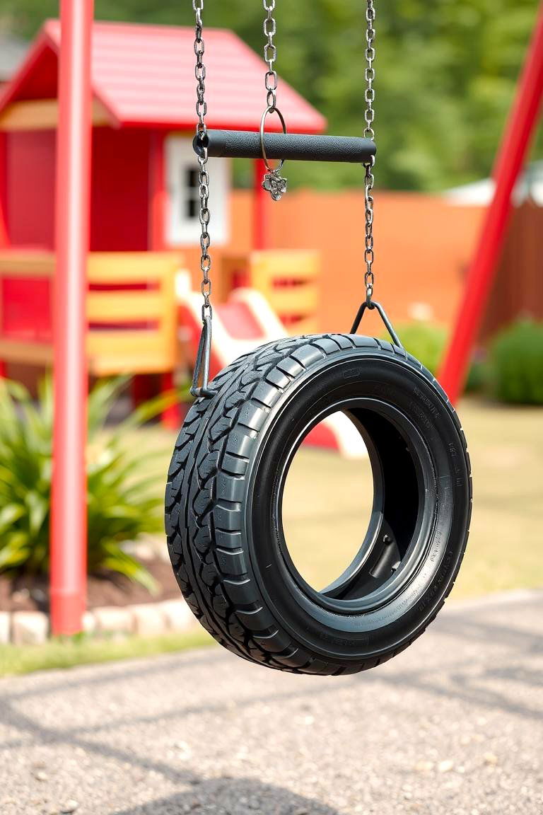 Tire Swing with Handlebar - 25 Tire Swing Ideas