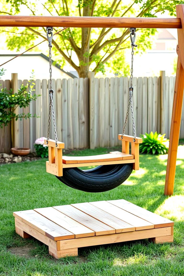 Tire Swing with a Platform Base - 25 Tire Swing Ideas