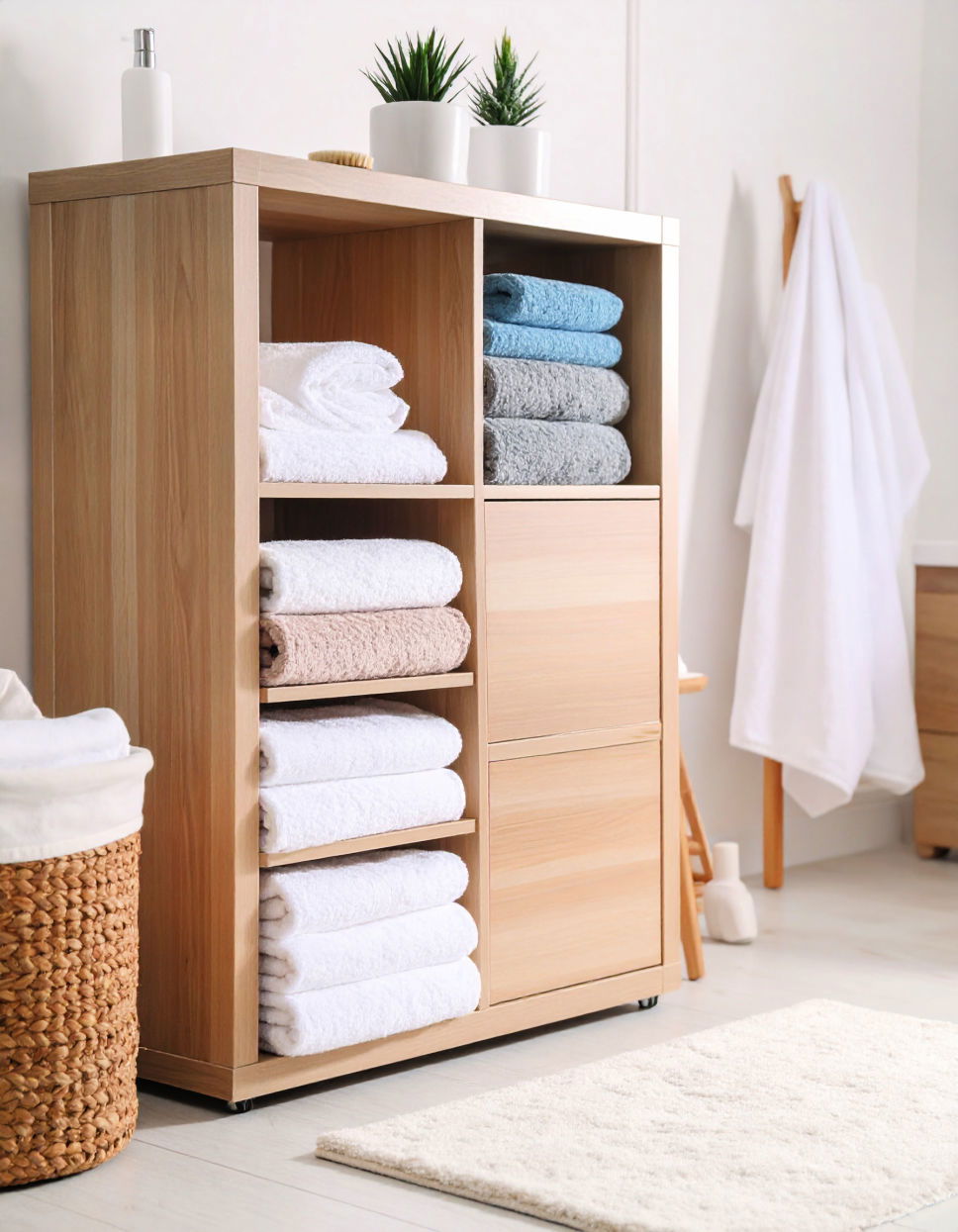 Towel Cabinet with Pull Out Shelves Towel Storage Ideas
