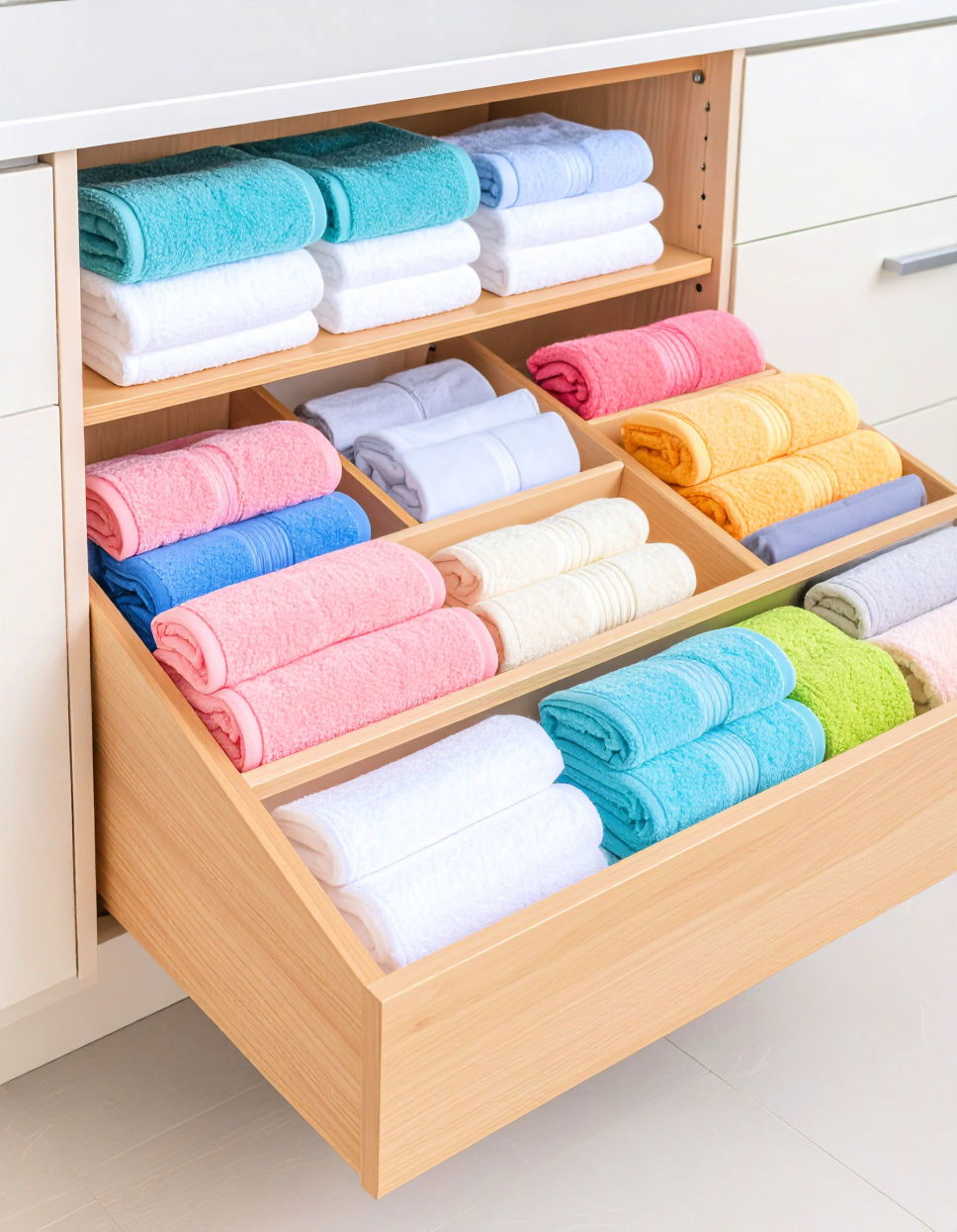 Towel Drawer Divider Towel Storage Ideas