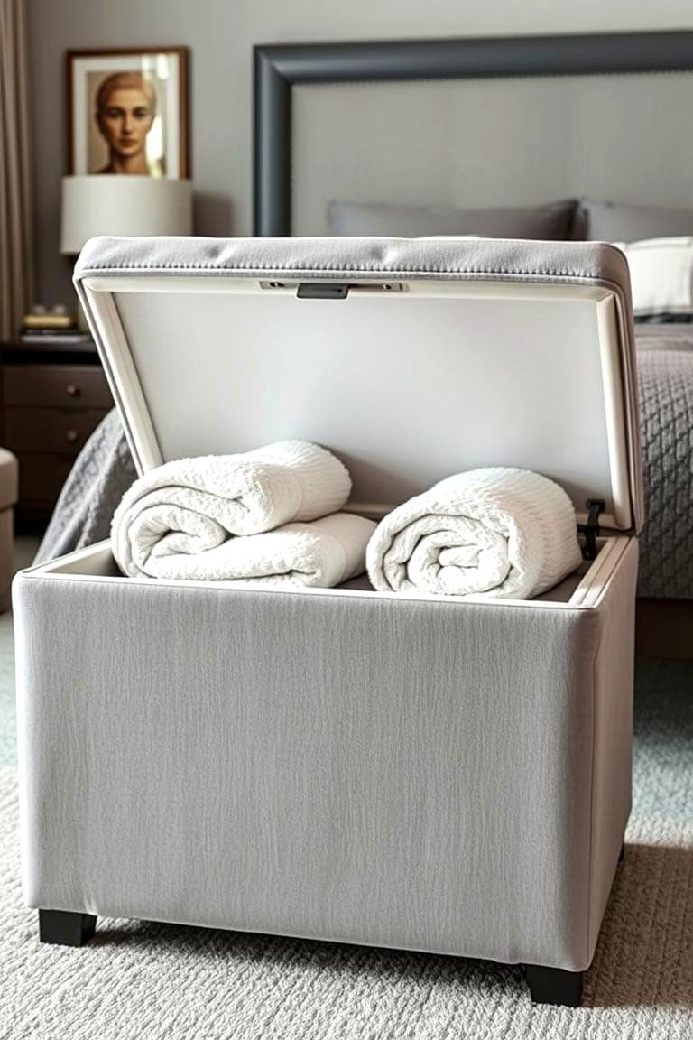 Towel Storage Ottoman - 25 Towel Storage Ideas