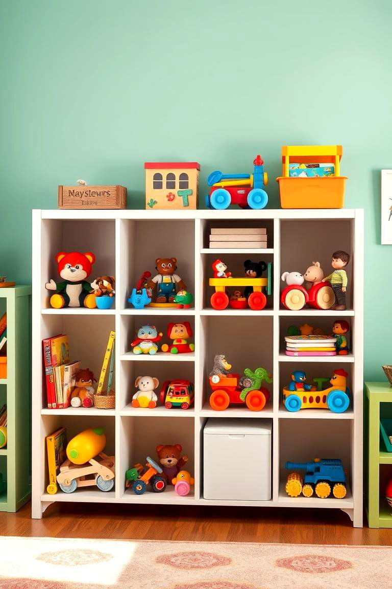 Toy Storage Cube Shelves - 25 Toy Storage Ideas