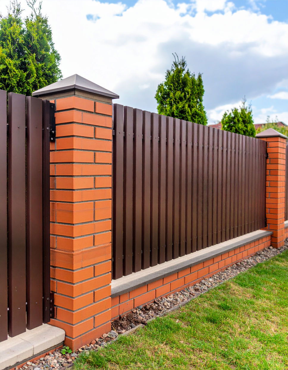 Traditional Full Height Brick Fence