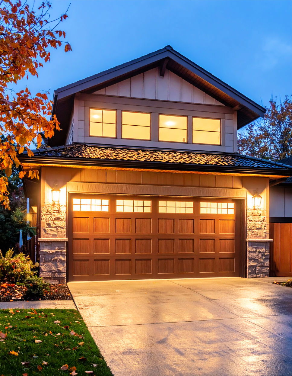 Transom Window Above Garage Door