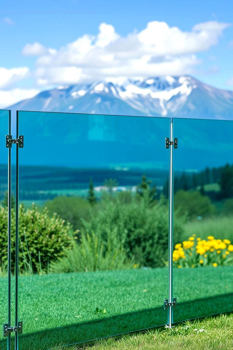 Transparent Acrylic Fence for Unobstructed Views - 25 Corner Fence Ideas