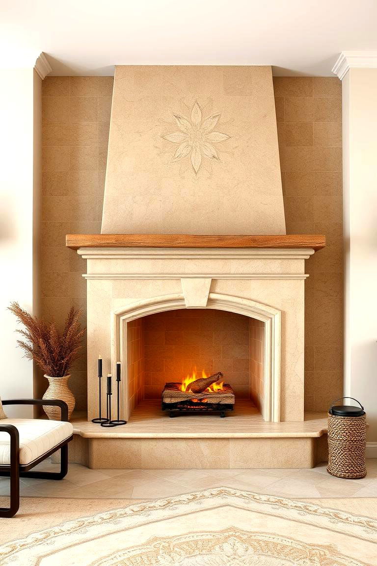Travertine Stone Fireplace for Warmth and Classic Appeal - 25 Floor-to-Ceiling Stone Fireplace Ideas