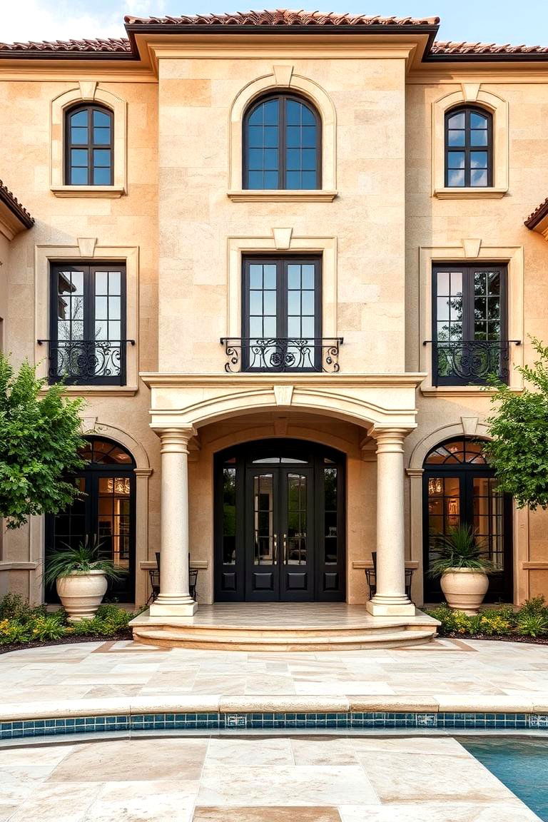 Travertine for Mediterranean Warmth - 25 Types of Exterior House Stone