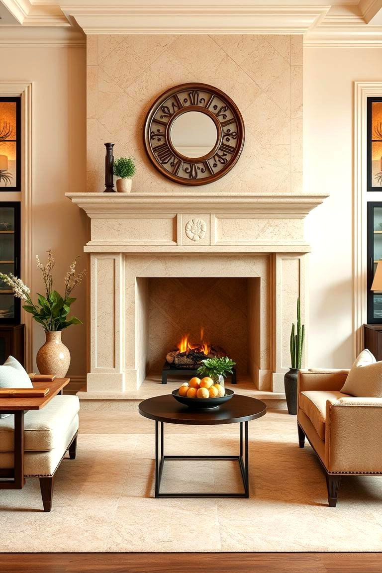 Travertine for a Warm Classic Appeal - 25 Floor to Ceiling Stone Fireplace Ideas
