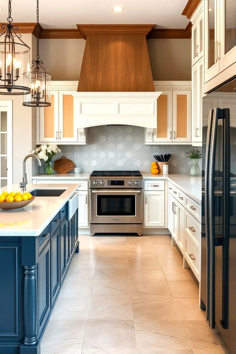Travertine in a Transitional Kitchen - 25 Travertine Floor Kitchen Ideas