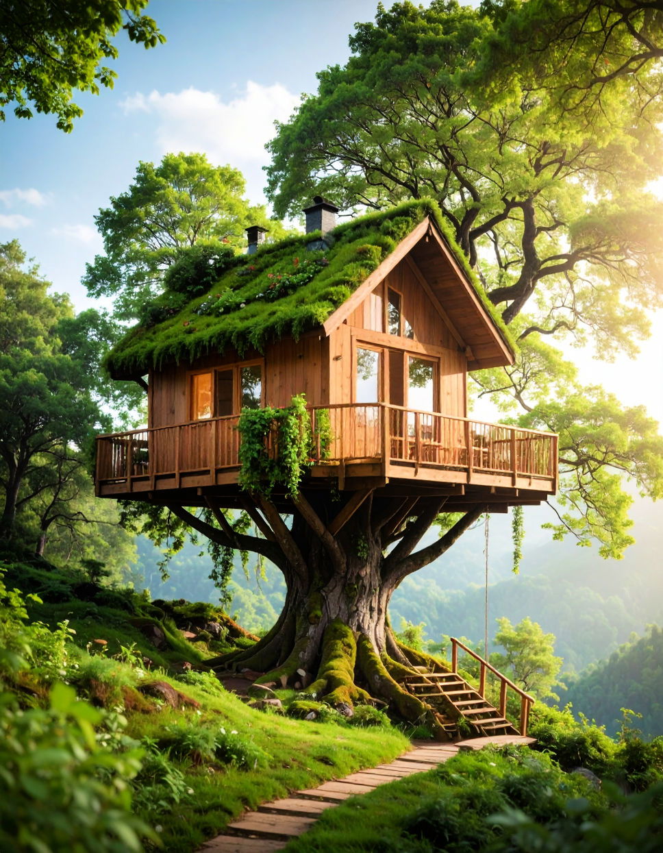 Treehouse with a Green Roof Tree House Ideas