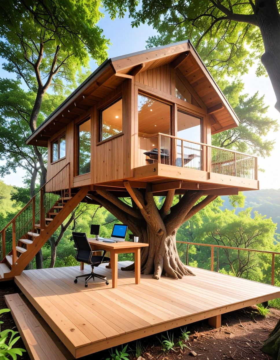 Treehouse with a Home Office Tree House Ideas
