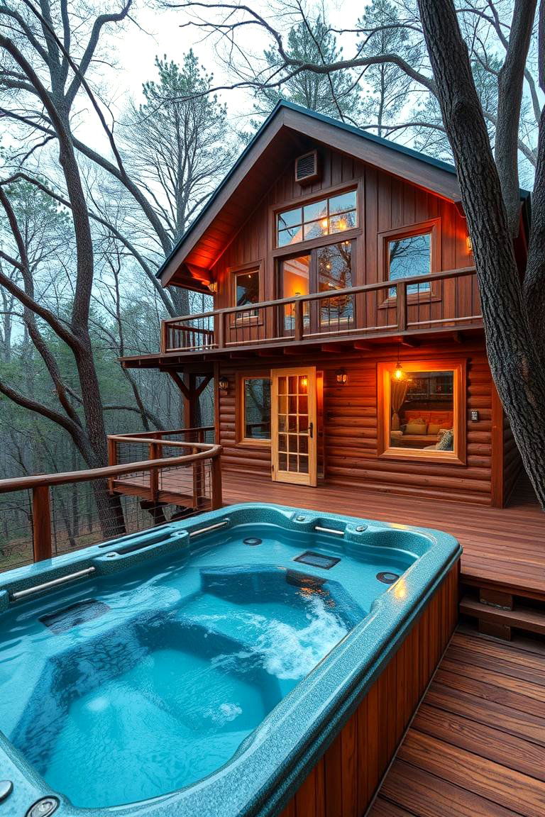 Treehouse with a Hot Tub - 25 Tree House Ideas