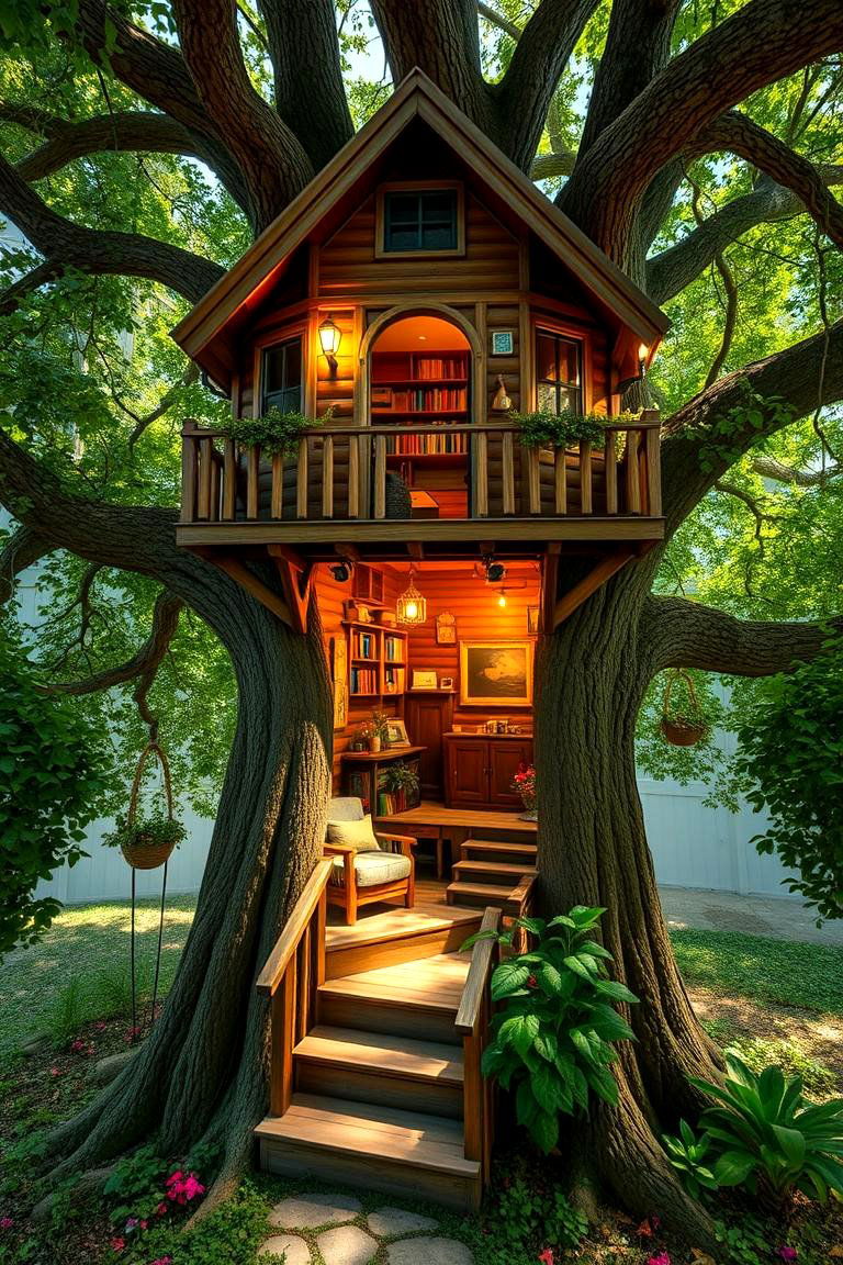 Treehouse with a Secret Room - 25 Tree House Ideas