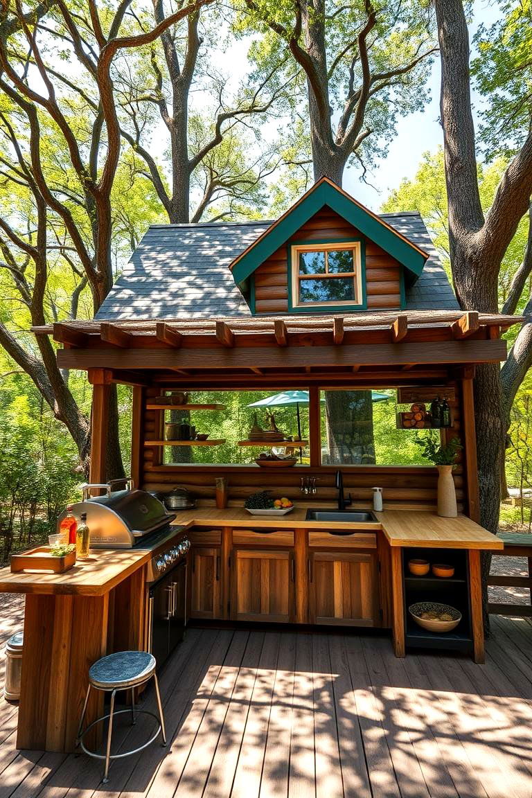 Treehouse with an Outdoor Kitchen - 25 Tree House Ideas