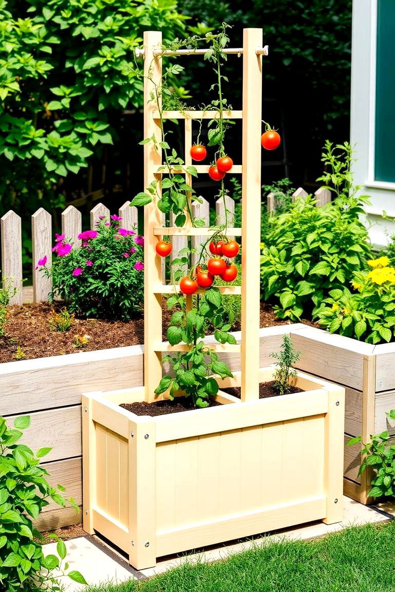 Trellis Planter Combo for Multi Functional Use - 25 Garden Trellis Ideas