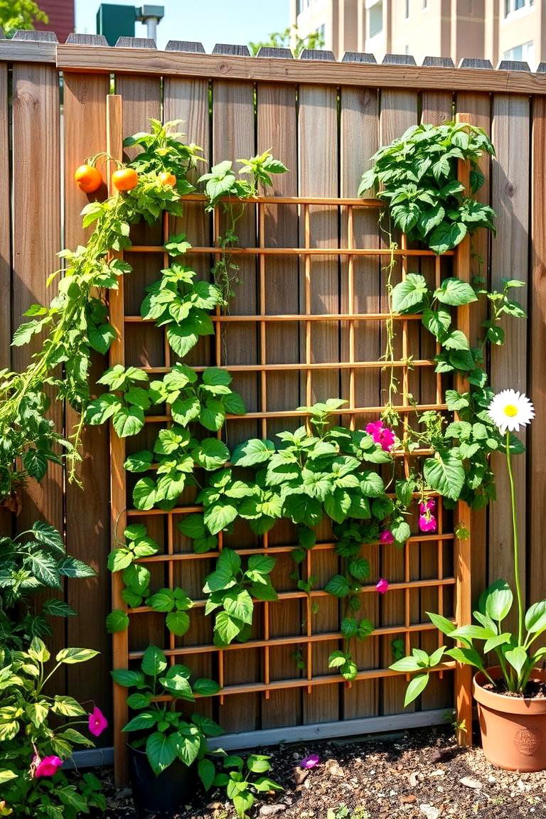 Trellis Wall for Maximizing Space - 25 Garden Trellis Ideas