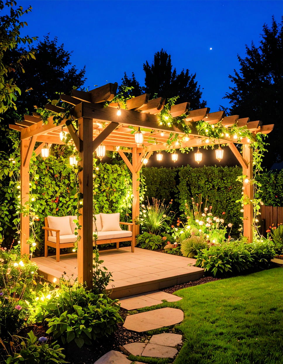 Trellis With Integrated Lighting