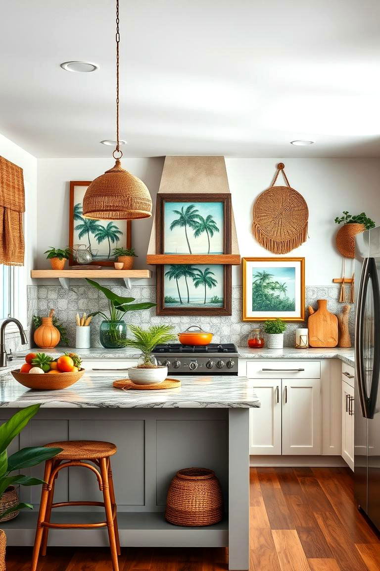 Tropical Artwork and Wall Decor - 25 Tropical Kitchen Ideas