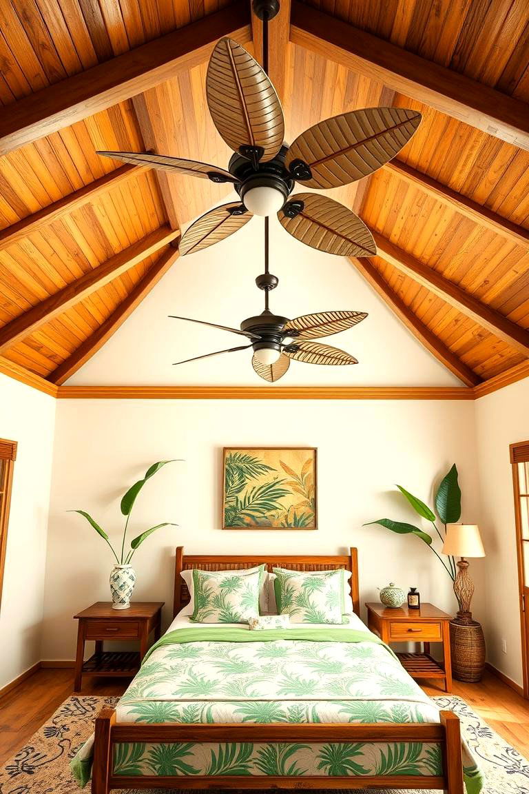Tropical Ceiling Fans for a Cool Breeze - 25 Tropical Bedroom Ideas