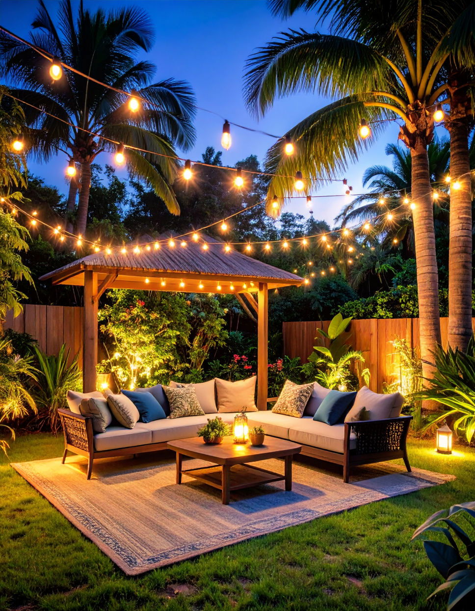 Tropical Fairy Lights Tropical Backyard Ideas