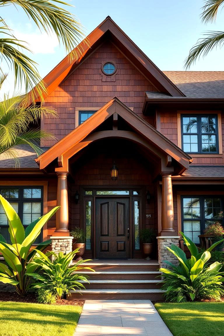 Tropical Hardwood Siding for Exotic Elegance - 25 Exterior House Siding Ideas