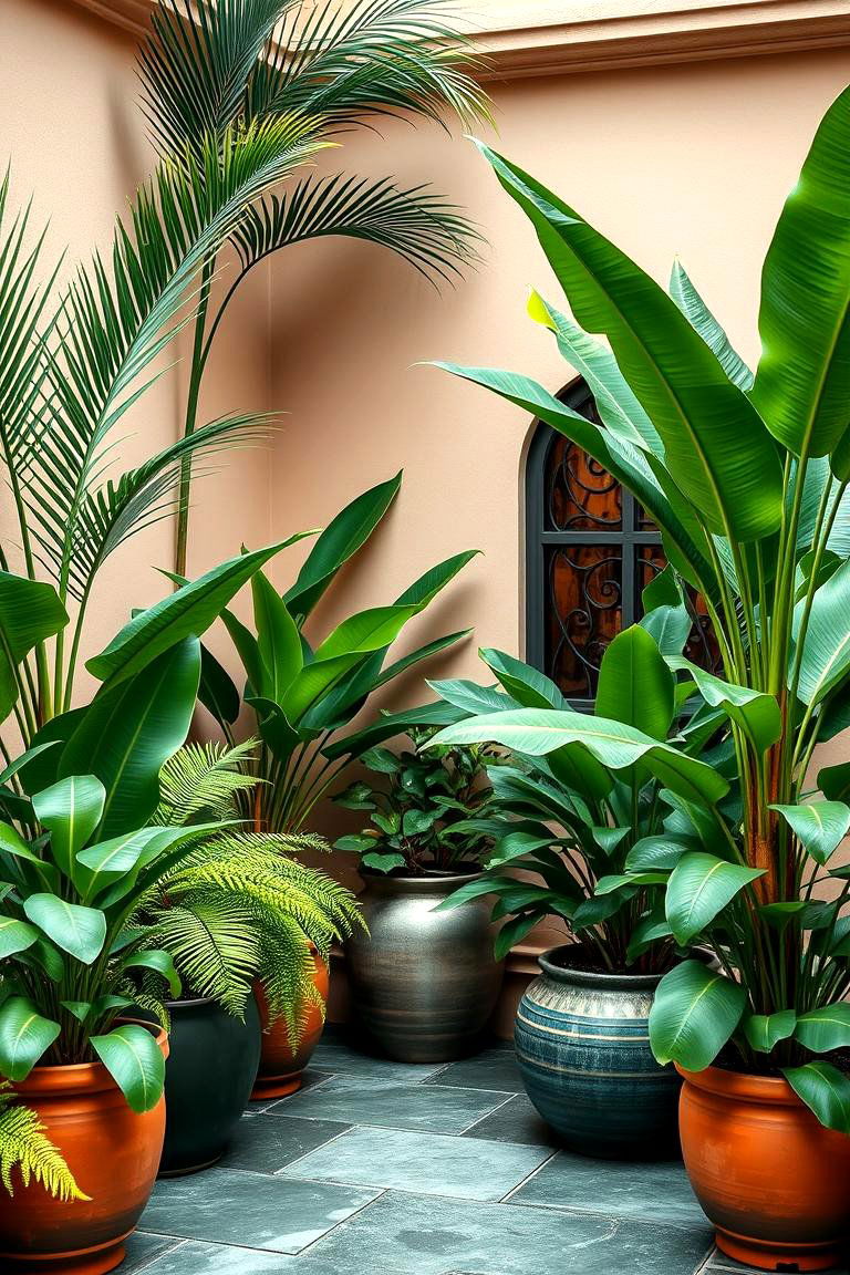 Tropical Inspired Corner Garden - 25 Corner Garden Ideas With Pots