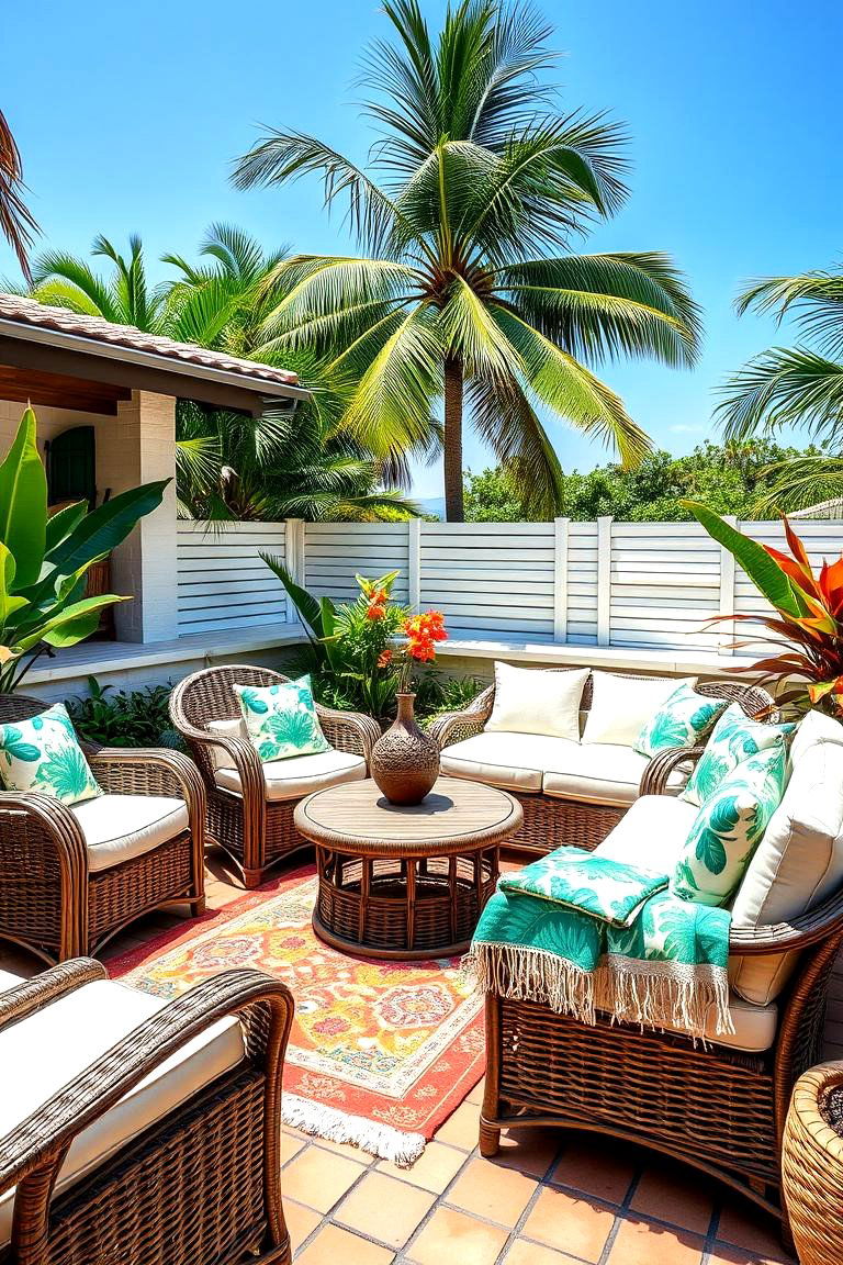 Tropical Outdoor Lounge Set - 25 Tropical Backyard Ideas