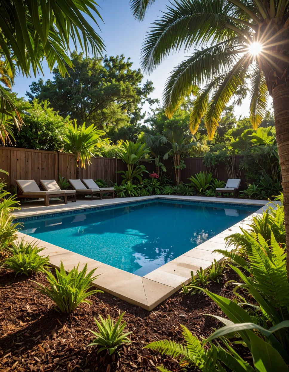 Tropical Plant Border to Enhance Ambiance