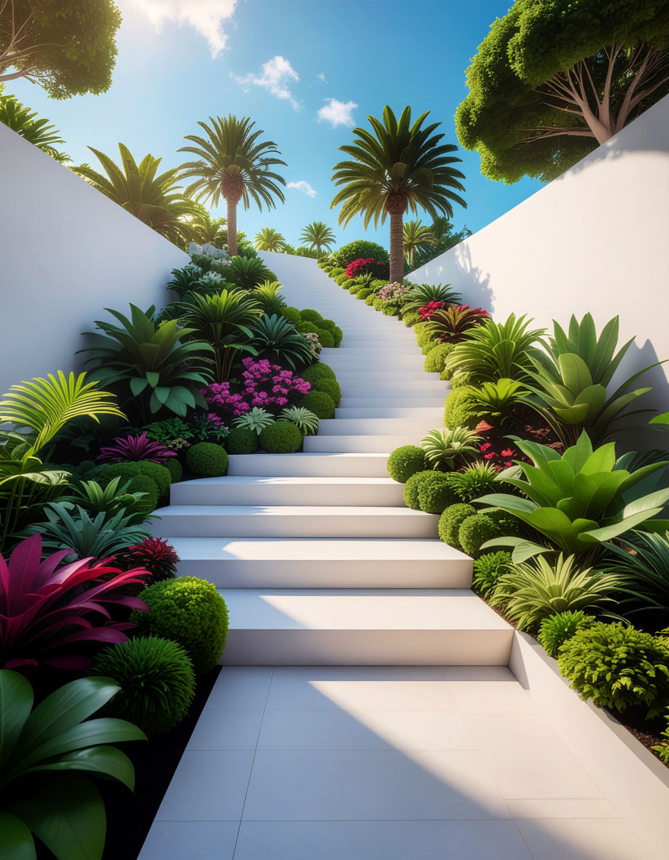 Tropical Plants in a Tiered Garden Tiered Garden Ideas