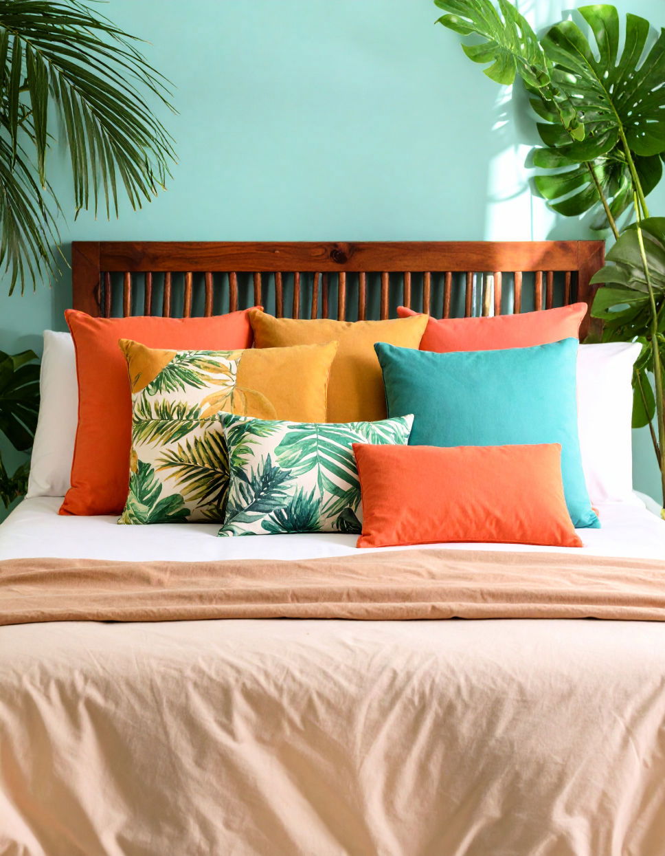 Tropical Throw Pillows for Extra Comfort and Color Tropical Bedroom Ideas