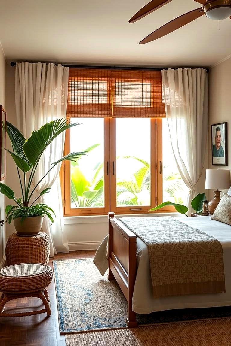 Tropical Window Treatments for Privacy and Style - 25 Tropical Bedroom Ideas