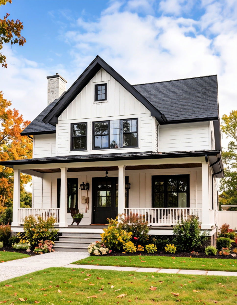 Try a Farmhouse Look with Black Roof and White Shiplap