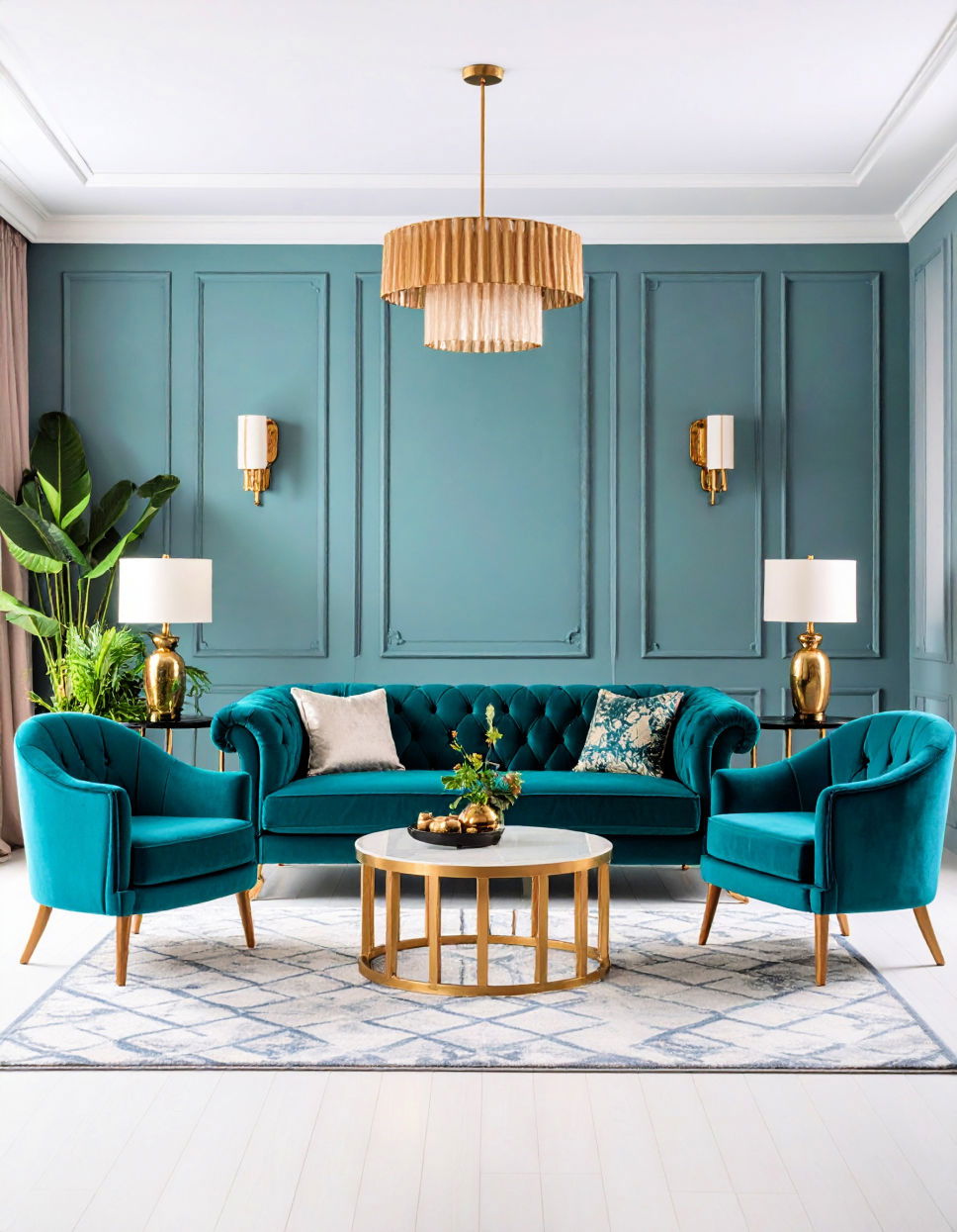 Turquoise Art Deco Vibes Turquoise Living Room Ideas