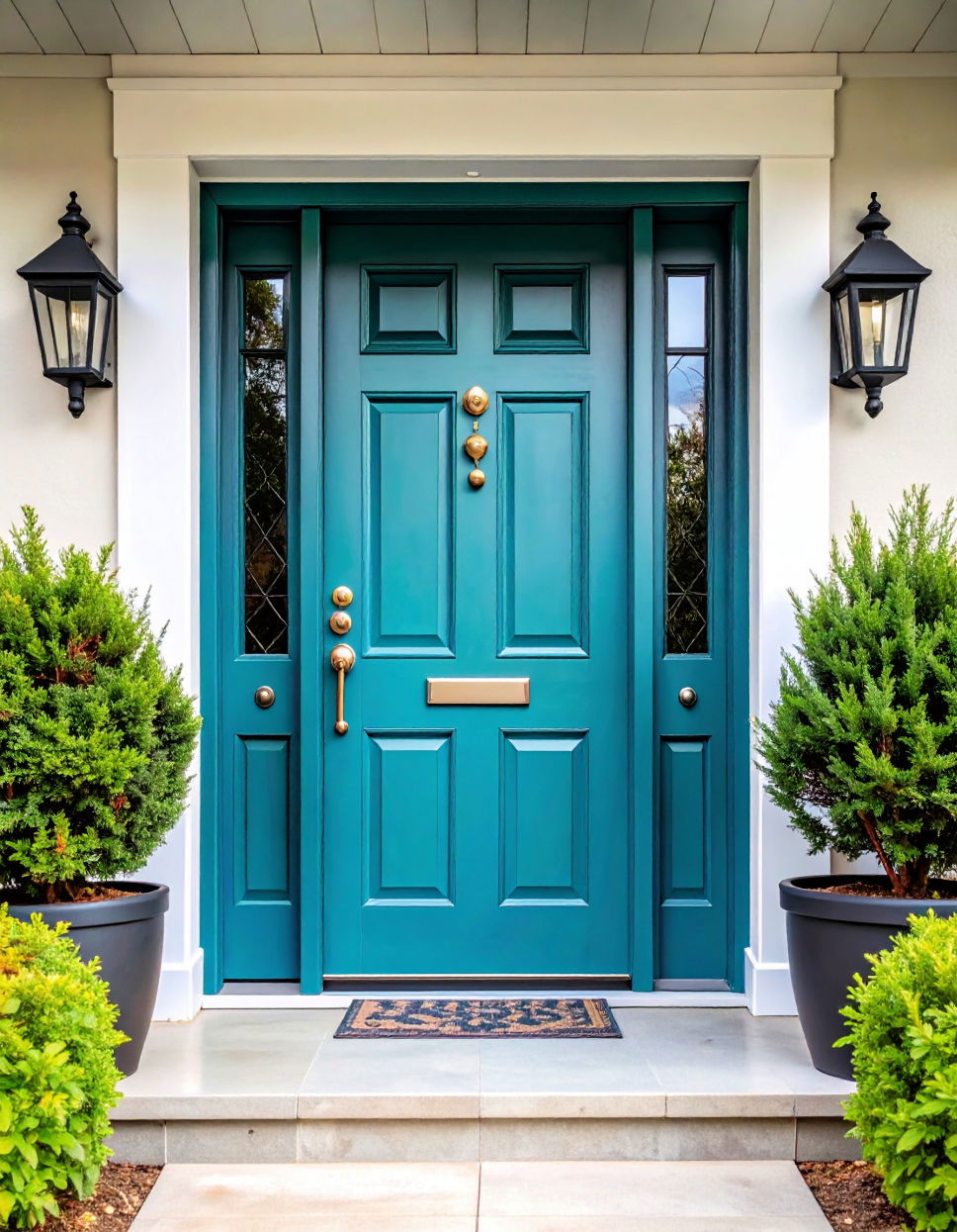 Turquoise and Metal Accents Turquoise Front Door Ideas