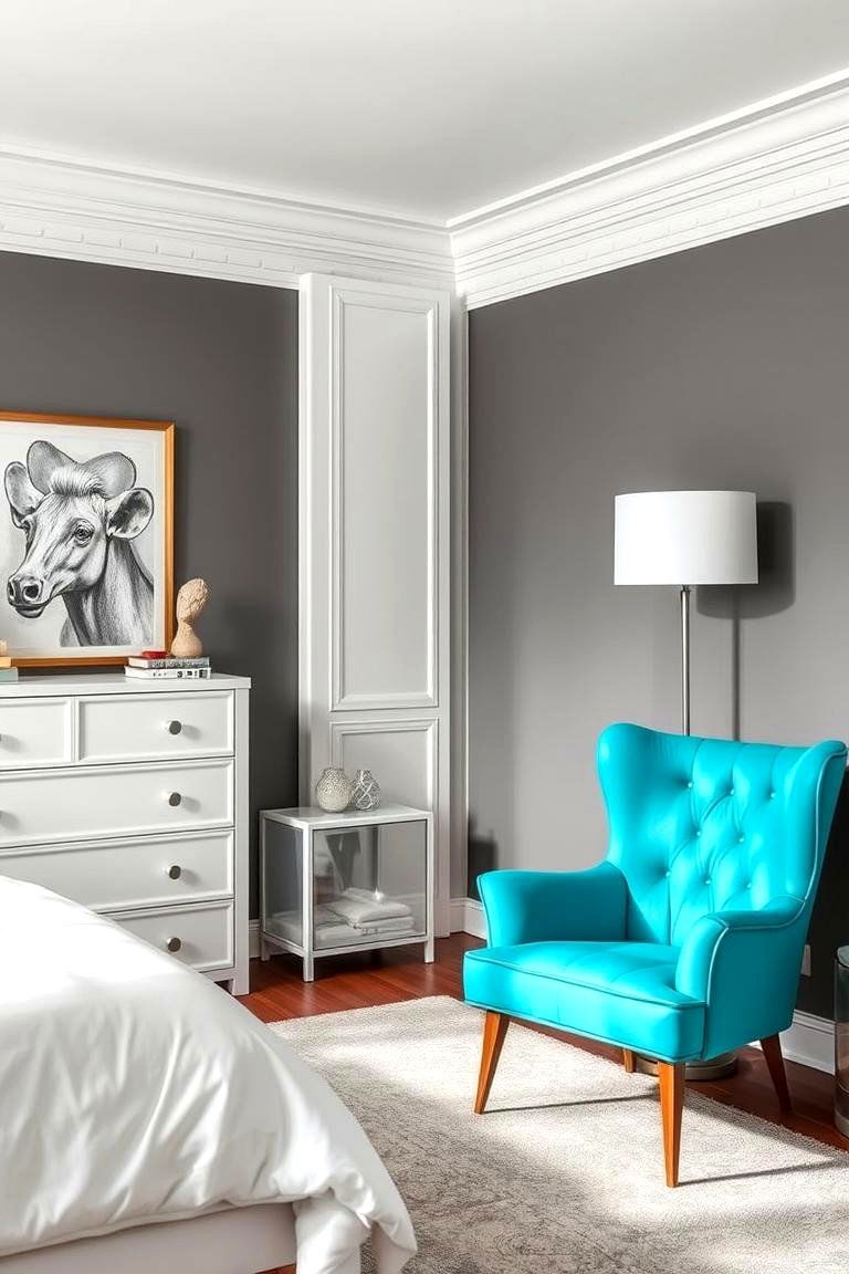 Turquoise as a Pop of Color in a Monochromatic Scheme - 25 Turquoise Bedroom Ideas