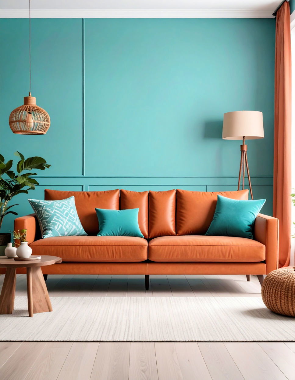 Turquoise with Terracotta Tones Turquoise Living Room Ideas