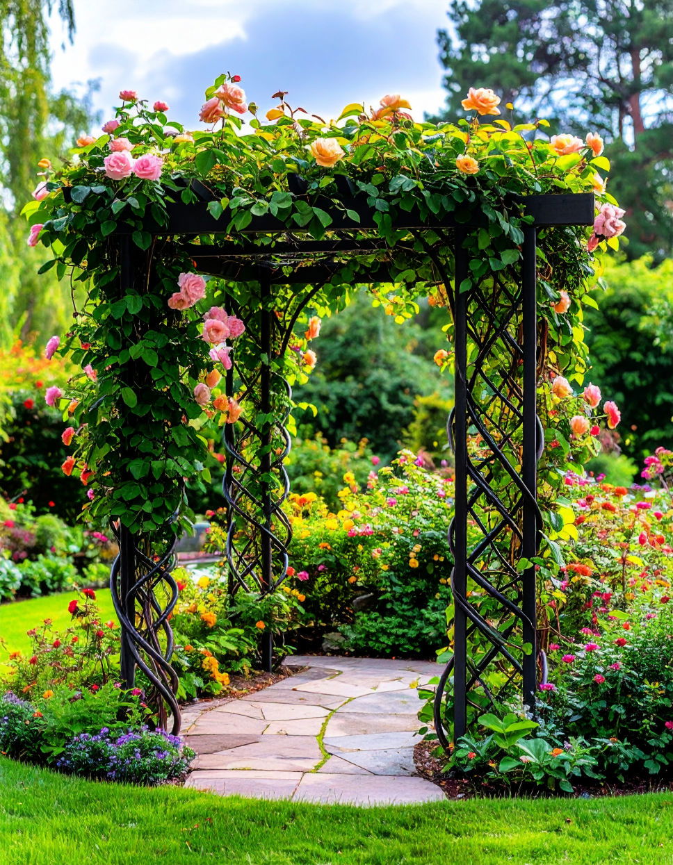 Twisted Metal Trellis for Artistic Appeal Trellis Ideas