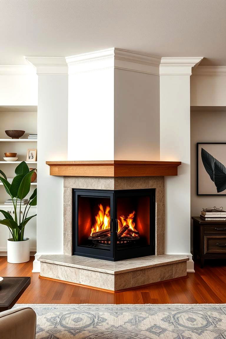 Two Sided Corner Fireplace - 25 Corner Fireplace Ideas