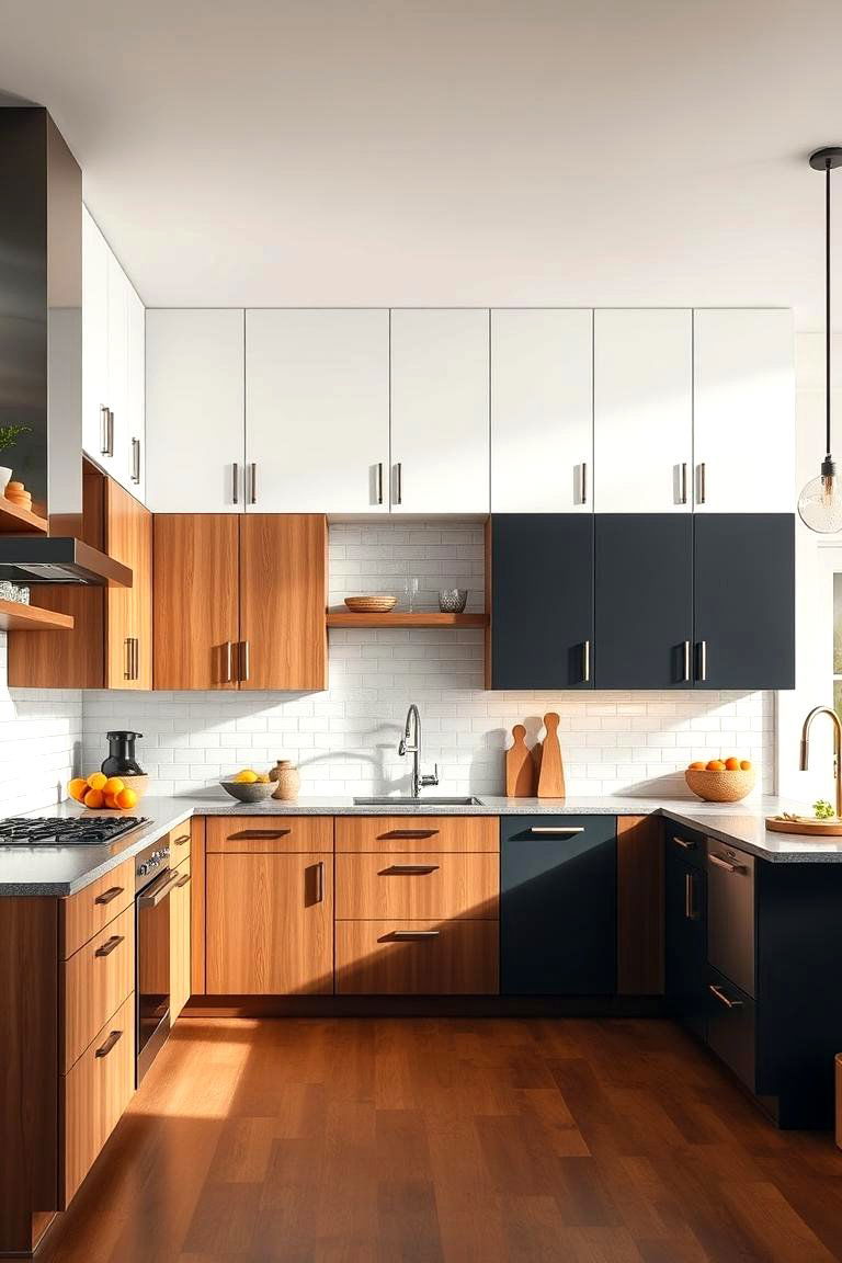 Two Tone Cabinetry for a Bold Statement - 25 Floor to Ceiling Cabinets Ideas