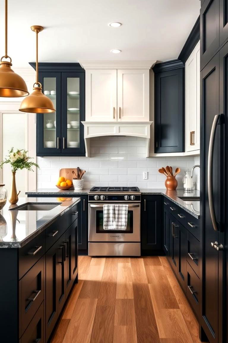 Two Tone Cabinets - 25 Townhouse Kitchen Ideas