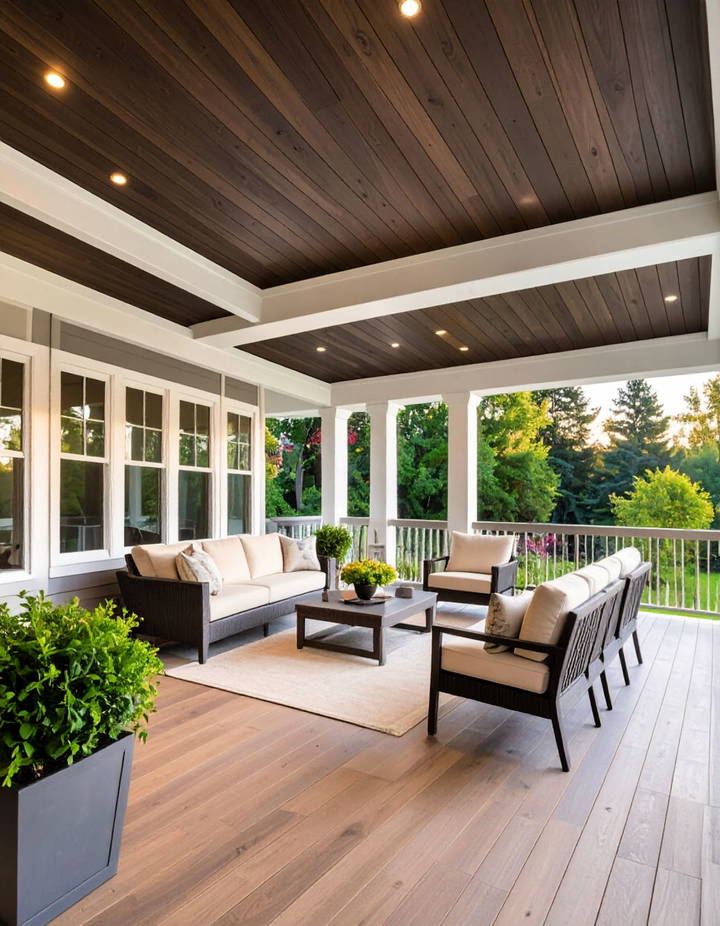 Two Tone Vinyl Ceiling for a Dynamic Design Vinyl Porch Ceiling Ideas