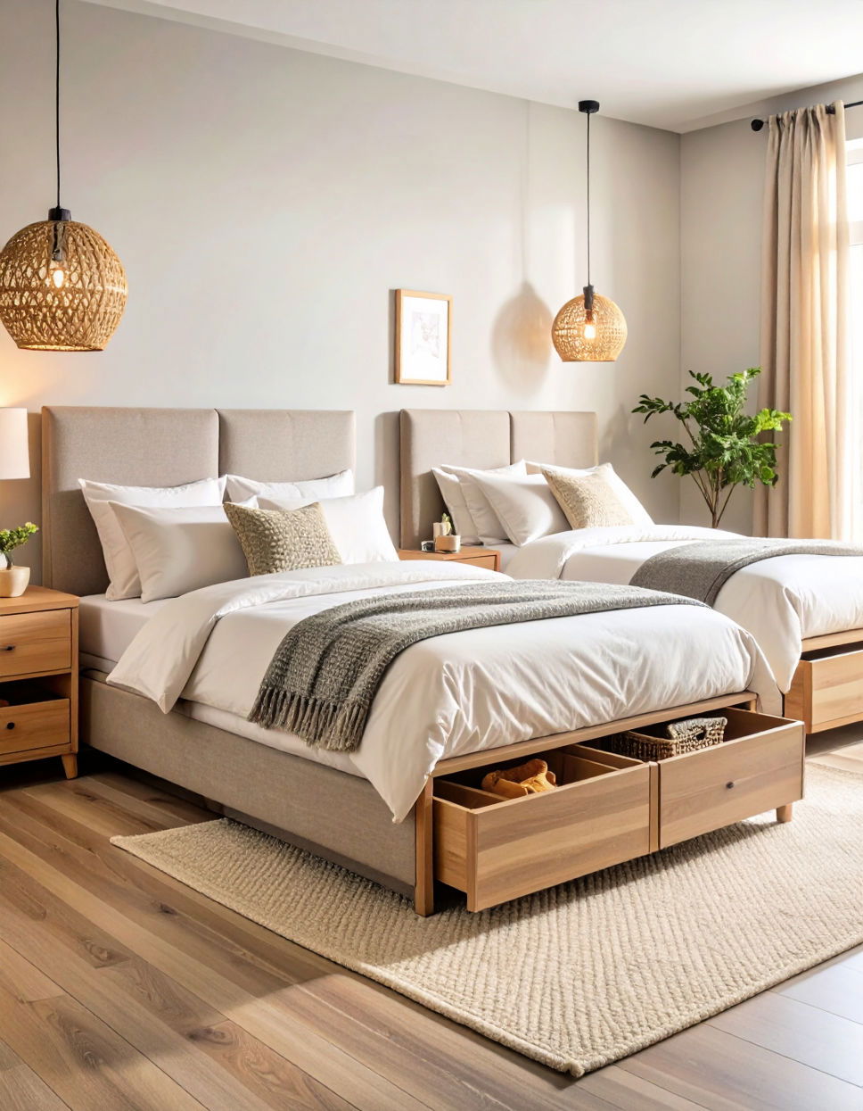 Under Bed Storage to Maximize Space Twin Bedroom Ideas