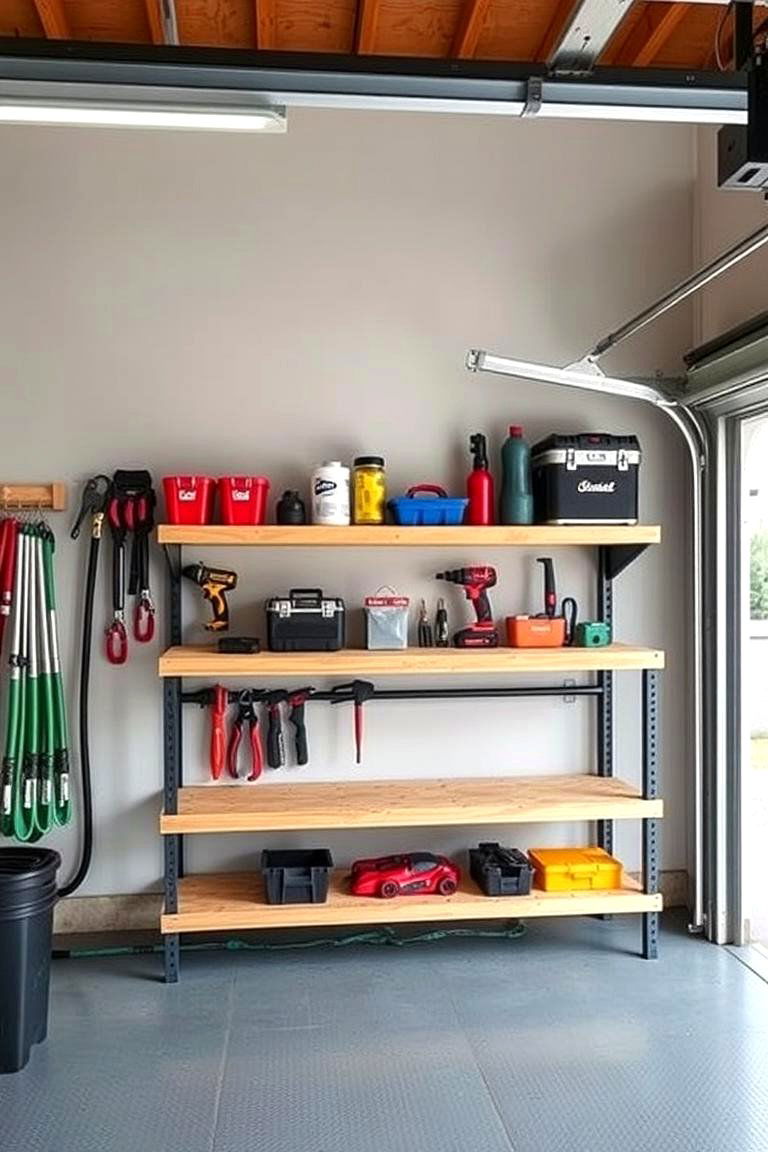 Under Bench Shelving for Hidden Storage - 25 Garage Shelving Ideas