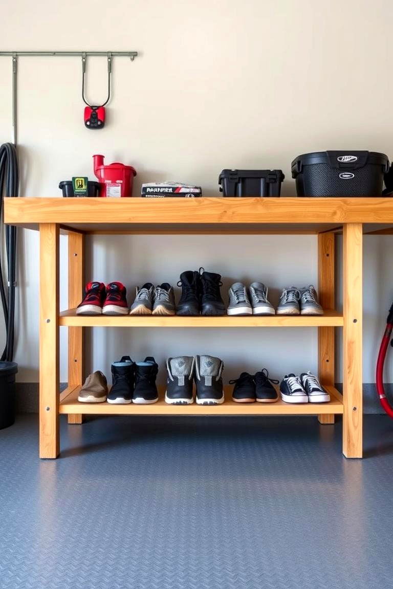 Under Bench Shoe Storage - 25 Garage Shoe Storage Ideas