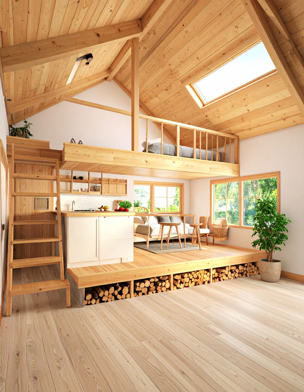 Under Floor Storage for Concealed Organization Tiny House Design Ideas