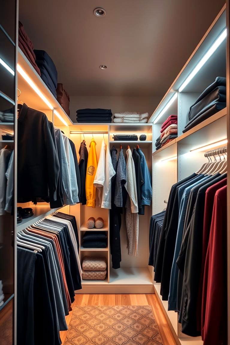 Under Shelf LED Strip Lights - 25 Closet Lighting Ideas
