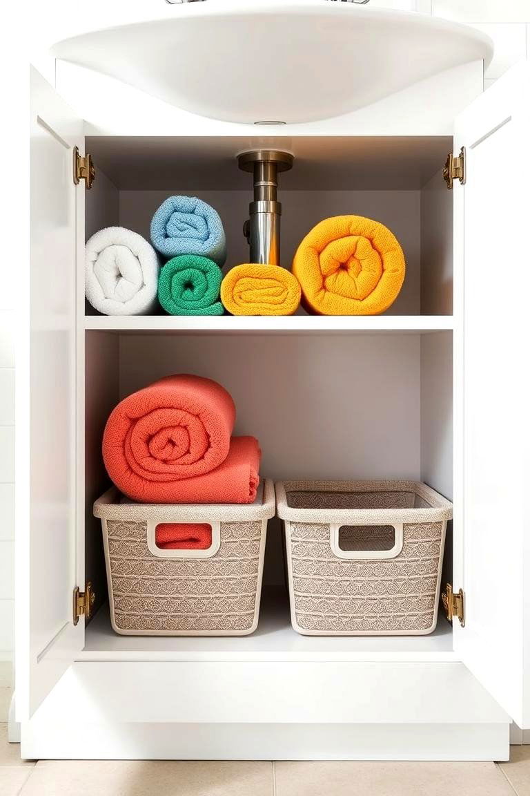 Under Sink Storage Cabinet - 25 Towel Storage Ideas
