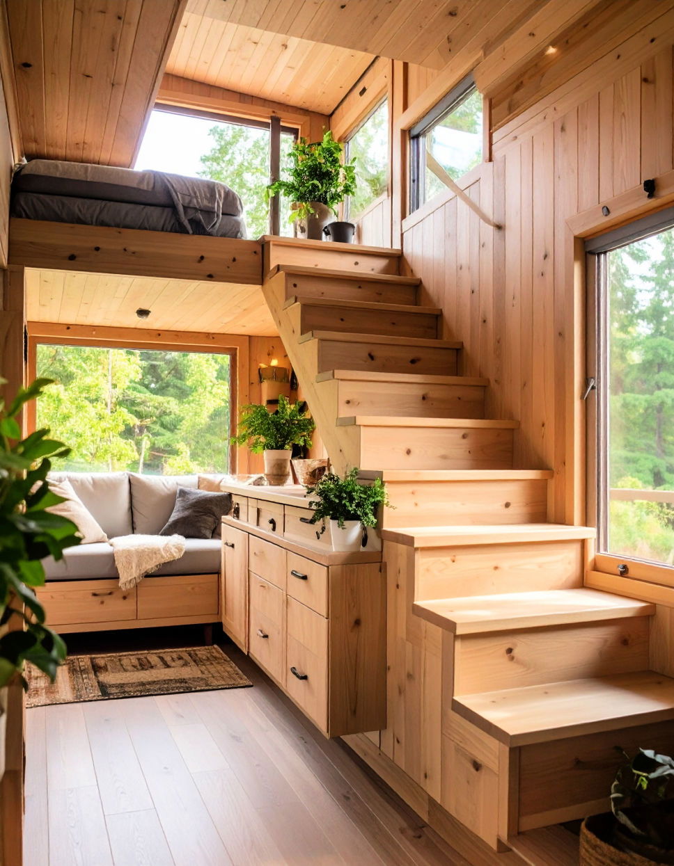 Under Stair Drawers and Cabinets Tiny House Storage Ideas