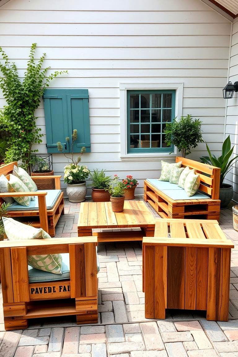 Upcycled Pallet Furniture - 25 Farmhouse Patio Ideas